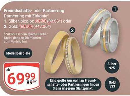 Freundschafts- oder Partnerring Damenring mit Zirkonia²