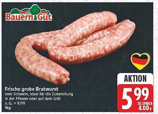 Frische grobe Bratwurst