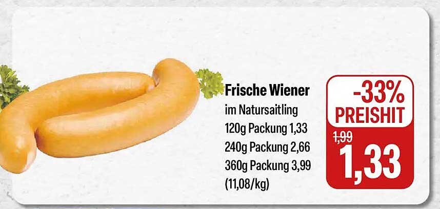 Frische Wiener im Natursaitling