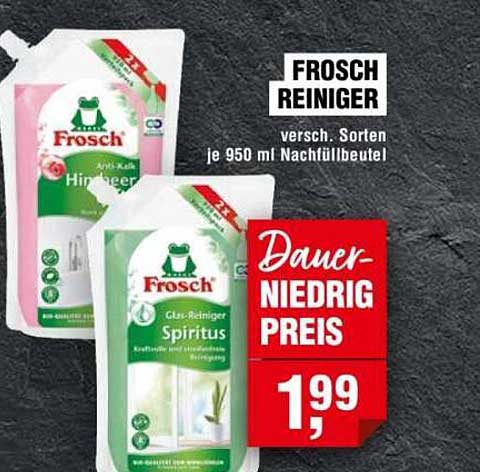 FROSCH REINIGER versch. Sorten je 950 ml Nachfüllbeutel