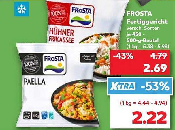 FROSTA Fertiggericht versch. Sorten je 450 - 500-g-Beutel (1 kg = 5.38 - 5.98)