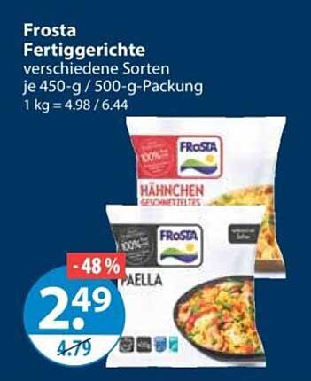 Frosta Fertiggerichte verschiedene Sorten je 450-g / 500-g-Packung 1 kg = 4.98 / 6.44