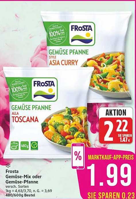 Frosta Gemüse-Mix oder Gemüse-Pfanne versch. Sorten 480/600g Beutel