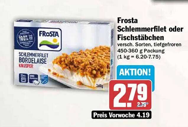 Frosta Schlemmerfilet oder Fischstäbchen