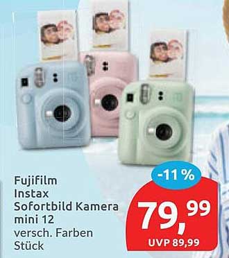 Fujifilm Instax Sofortbild Kamera mini 12 versch. Farben Stück
