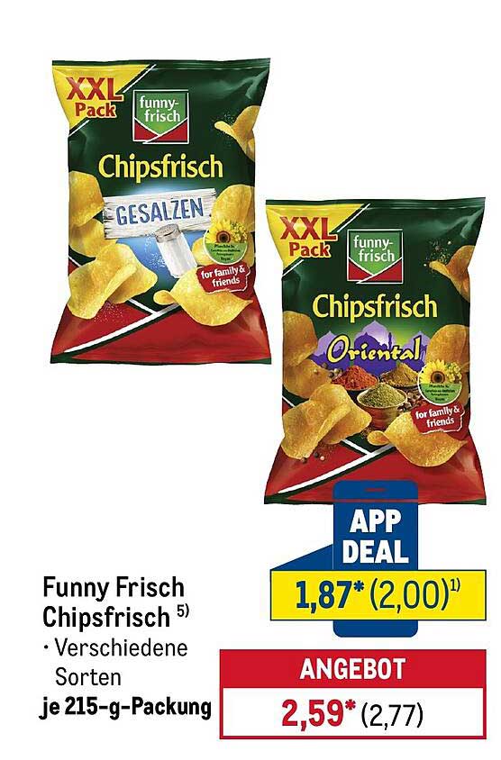Funny Frisch Chipsfrisch Verschiedene Sorten je 215-g-Packung