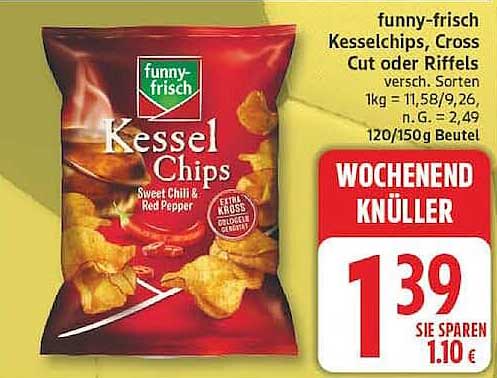 funny-frisch Kesselchips, Cross Cut oder Riffels