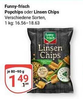 Funny-frisch Popchips oder Linsen Chips Verschiedene Sorten, 1 kg: 16,56–18,63