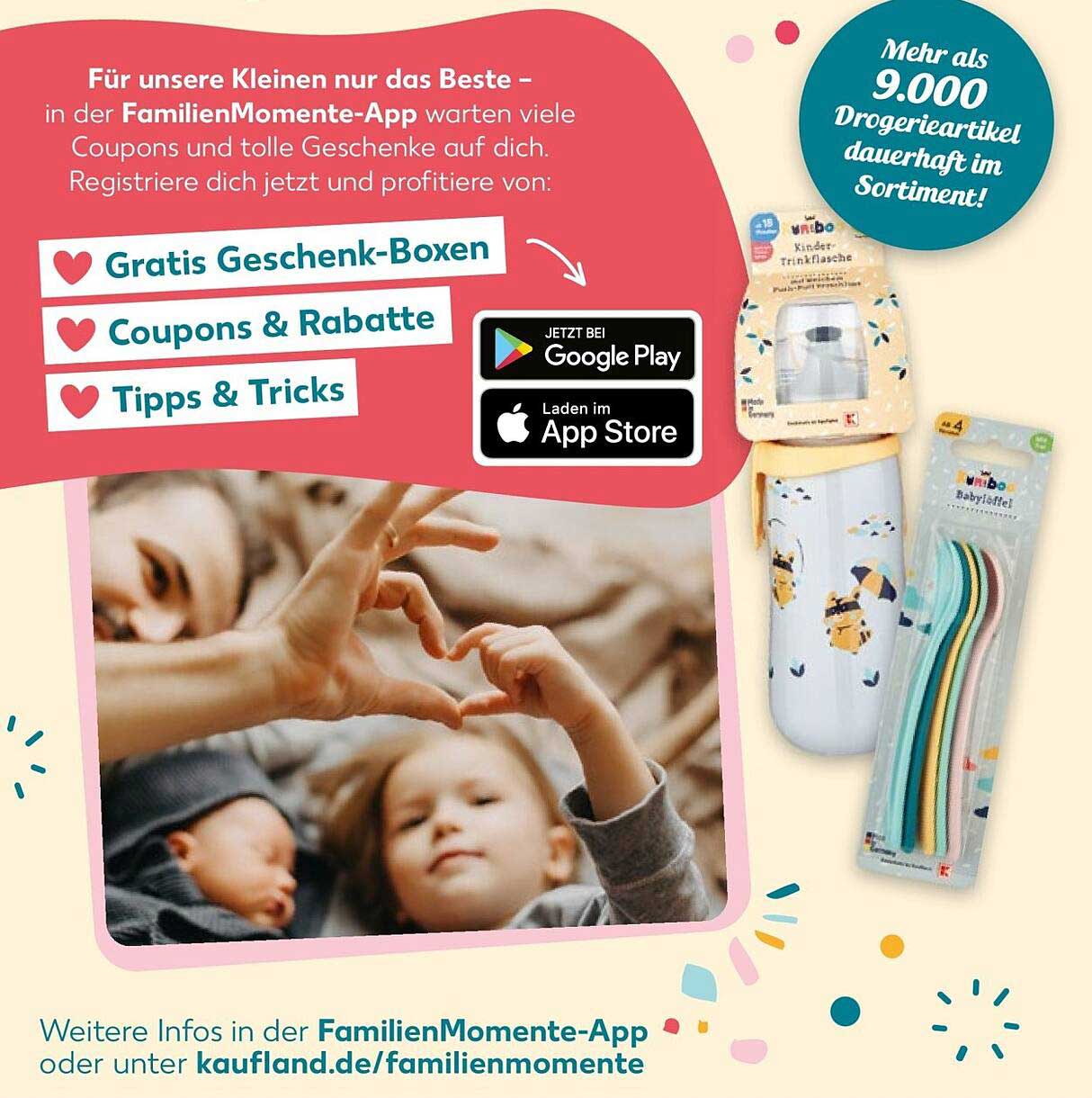 Für unsere Kleinen nur das Beste – in der FamilienMomente-App warten viele Coupons und tolle Geschenke auf dich. Registriere dich jetzt und profitiere von:
