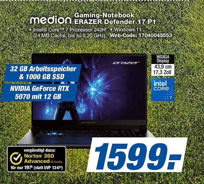 Gaming-Notebook medion ERAZER Defender 17 P1