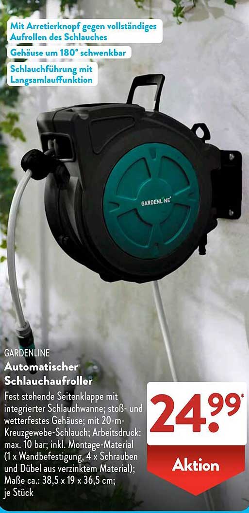GARDENLINE Automatischer Schlauchaufroller