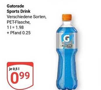 Gatorade Sports Drink Verschiedene Sorten, PET-Flasche, 1 l = 1.98 + Pfand 0.25