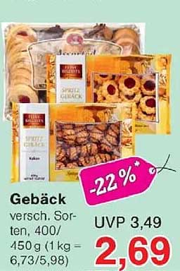 Gebäck versch. Sorten, 400/450 g (1 kg = 6,73/5,98)