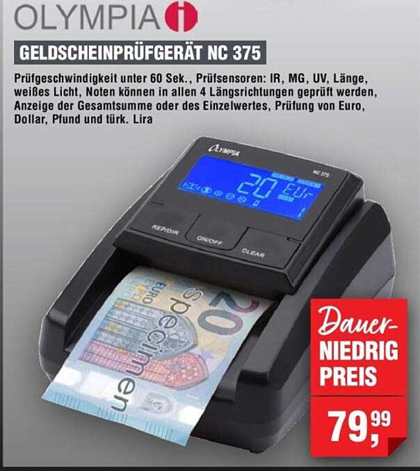 GELDSCHEINPRÜFGERÄT NC 375