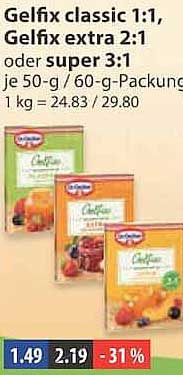 Gelfix classic 1:1, Gelfix extra 2:1 oder super 3:1 je 50-g / 60-g-Packung