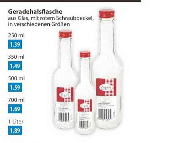 Geradehalsflasche