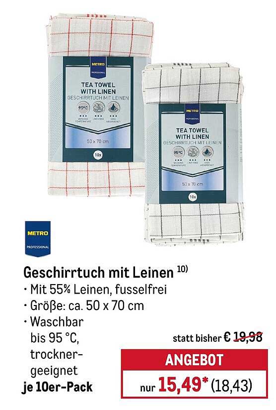 Geschirrtuch mit Leinen