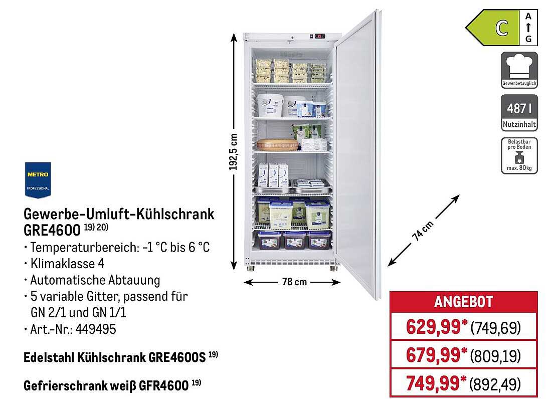 Gewerbe-Umluft-Kühlschrank GRE4600