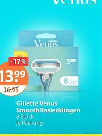 Gillette Venus Smooth Rasierklingen 8 Stück je Packung