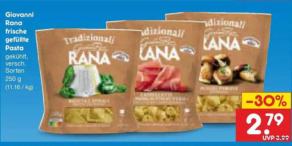 Giovanni Rana frische gefüllte Pasta gekühlt, versch. Sorten 250 g (11.16 / kg)