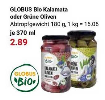 GLOBUS Bio Kalamata oder Grüne Oliven
