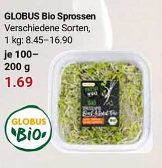GLOBUS Bio Sprossen Verschiedene Sorten, 1 kg: 8.45–16.90 je 100–200 g