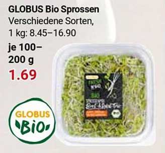 GLOBUS Bio Sprossen Verschiedene Sorten, 1 kg: 8.45–16.90 je 100–200 g
