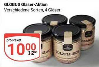 GLOBUS Gläser-Aktion Verschiedene Sorten, 4 Gläser