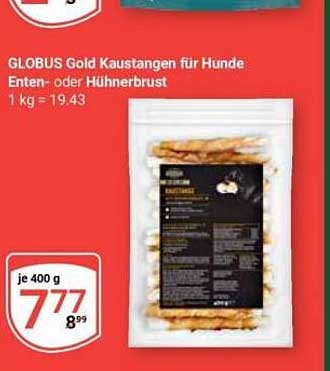 GLOBUS Gold Kaustangen für Hunde Enten- oder Hühnerbrust