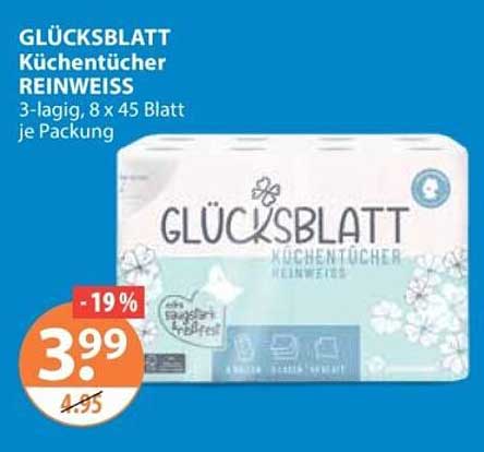 GLÜCKSBLATT Küchentücher REINWEISS