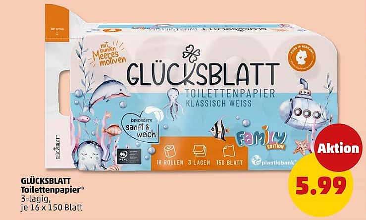GLÜCKSBLATT TOILETTENPAPIER KLASSISCH WEISS