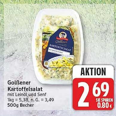 Goldener Kartoffelsalat mit Leinöl und Senf