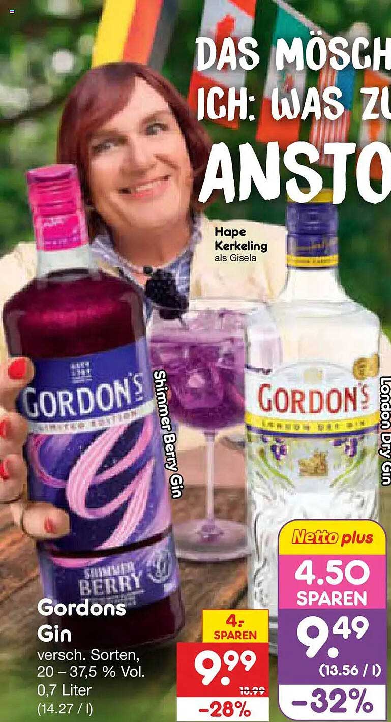 Gordons Gin versch. Sorten, 20 – 37,5 % Vol. 0,7 Liter (14.27 / l)