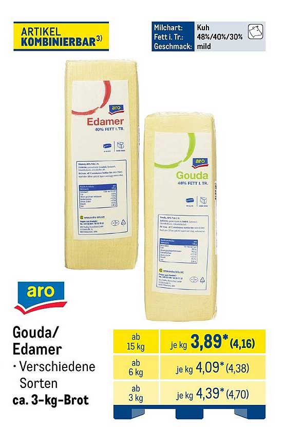 Gouda/ Edamer · Verschiedene Sorten · ca. 3-kg-Brot