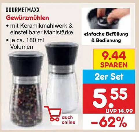 GOURMETMAXX Gewürzmühlen