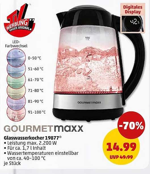 GOURMETmaxx Glaswasserkocher 19877*
