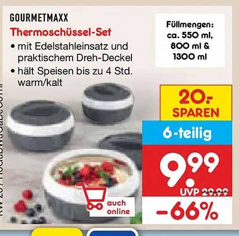 GOURMETMAXX Thermoschüssel-Set