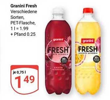 Granini Fresh Verschiedene Sorten, PET-Flasche, 1 l = 1.99 + Pfand 0.25