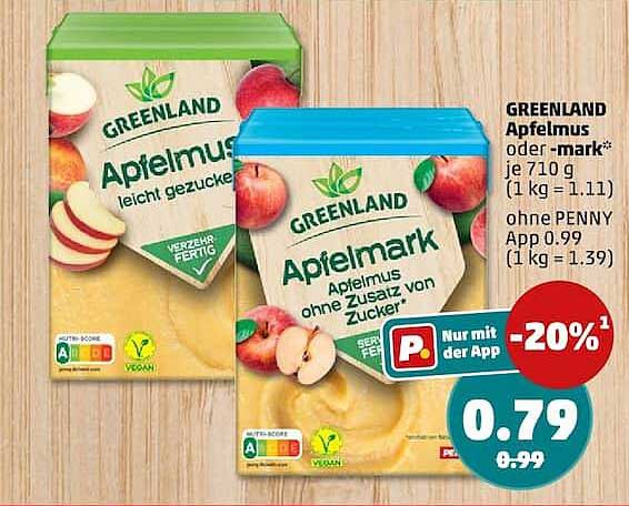 GREENLAND Apfelmus oder -mark* je 710 g