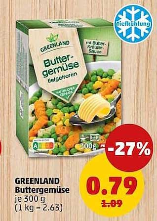 GREENLAND Buttergemüse je 300 g (1 kg = 2.63)