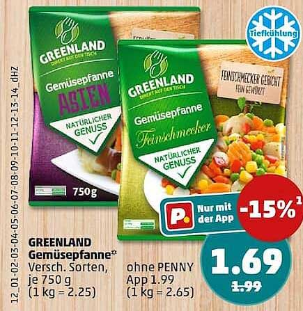 GREENLAND Gemüsepanne* Versch. Sorten, je 750 g (1 kg = 2.25)