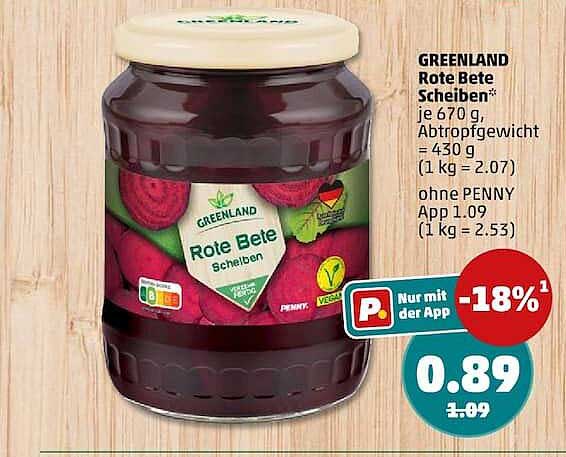 GREENLAND Rote Bete Scheiben
