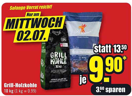 Grill-Holzkohle 10 kg (1 kg = 0.99)