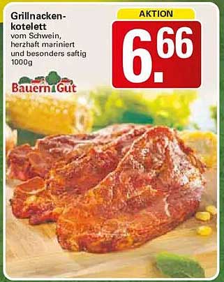 Grillnacken-kotelett vom Schwein, herzhaft mariniert und besonders saftig 1000g