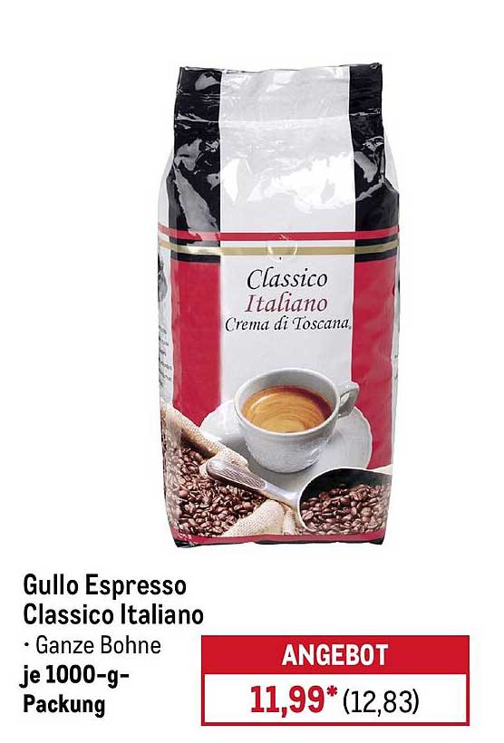 Gullo Espresso Classico Italiano • Ganze Bohne je 1000-g-Packung