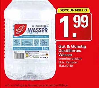 Gut & Günstig Destilliertes Wasser