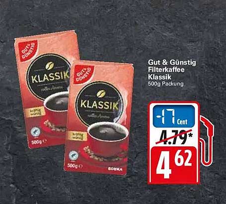 Gut & Günstig Filterkaffee Klassik 500g Packung