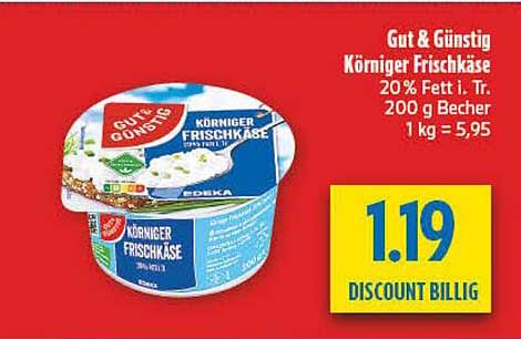 Gut & Günstig Körniger Frischkäse 20% Fett i. Tr. 200 g Becher