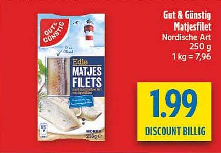 Gut & Günstig Matjesfilet Nordische Art 250 g 1 kg = 7,96