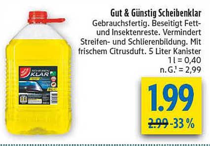 Gut & Günstig Scheibenklar